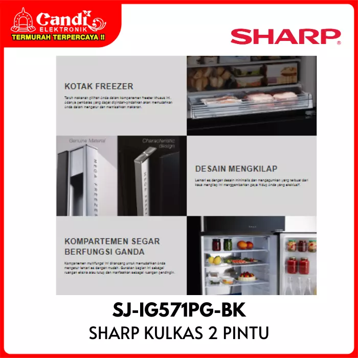 KULKAS BIG REFF 2 PINTU SHARP